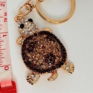Gold and Brown Turtle Keychain